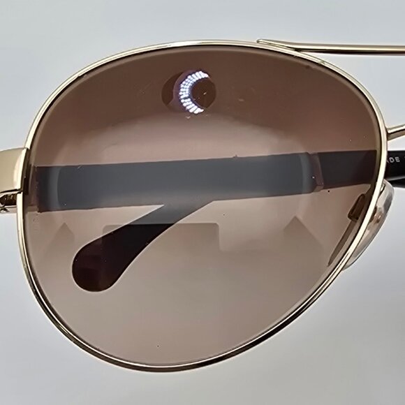 Chanel 4195-Q c. 395/3B Gold Quilted Leather Frame Brown Lens Aviator Sunglasses